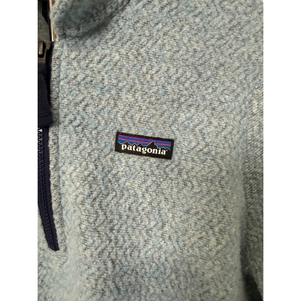 Patagonia Sweater Women's Small Wool Blend Woolyester Quarter Zip Blue Gorpcore - Picture 2 of 12